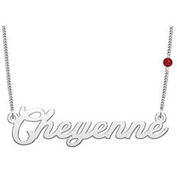 LuxglitterLin Name Necklace Personalized Birthstone Initial Necklace Stainless Steel Jewelry 2mm Cuban Link Chain for Women