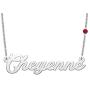 LuxglitterLin Name Necklace Personalized Birthstone Initial Necklace Stainless Steel Jewelry 2mm Cuban Link Chain for Women