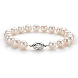 Pearl Bracelets Freshwater Cultured Genuine Pearl Bracelet with Sterling Silver Clasp Pearl Jewelry Gift for Women Girls Bridesmaid 7.1 Inches 6-7mm/7-8mm/8-9mm/9-10mm/10-11mm