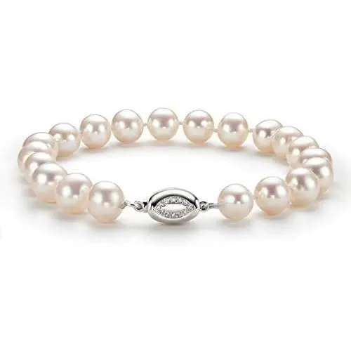 Pearl Bracelets Freshwater Cultured Genuine Pearl Bracelet with Sterling Silver Clasp Pearl Jewelry Gift for Women Girls Bridesmaid 7.1 Inches 6-7mm/7-8mm/8-9mm/9-10mm/10-11mm Pearl Bracelets Freshwater Cultured Genuine Pearl Bracelet with Sterling Silver Clasp Pearl Jewelry Gift for Women Girls Bridesmaid 7.1 Inches 6-7mm/7-8mm/8-9mm/9-10mm/10-11mm