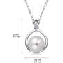 Molah Sterling Silver 10.5-11mm Genuine Cultured Freshwater Pearl Cubic Zirconia Pendant Necklace 16''+2'' Extension