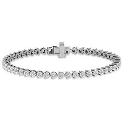 La4ve Diamonds 1.00 Carat Real Diamond Martini Tennis Bracelet (J, I3) Rhodium Gold Plated Over Sterling Silver 3 Prong Set Miracle Plate Womens Fashion Jewelry (White, Yellow, Rose Gold Tone)