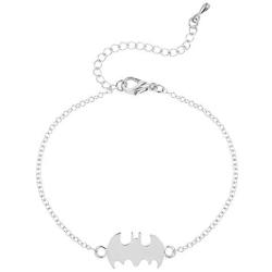 Eiffy Tiny Vampire Bat Bracelet Pendant Charm Simple Superman Batman Bracelets Super Hero Halloween Bracelet Silhouette Jewelry