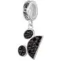 Disney Mickey Mouse Sterling Silver Black Crystal Ears Dangle Charm Bead Disney Mickey Mouse Sterling Silver Black Crystal Ears Dangle Charm Bead