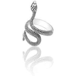 MIXIA Retro Punk Exaggerated Spirit Cobra Snake Ring Fashion Animal Personality Stereoscopic Opening Adjustable Ring