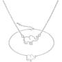 YANCHUN 2 Pieces Lucky Elephant Necklace Dainty Elephant Bracelet for Women Charm Elephant Pendant Necklace Jewelry Set BFF Gift for Girls