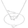 YANCHUN 2 Pieces Lucky Elephant Necklace Dainty Elephant Bracelet for Women Charm Elephant Pendant Necklace Jewelry Set BFF Gift for Girls