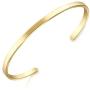 Lolalet Thin Open Cuff Bracelet, Christmas Gift for Girlfriend Wife Mom, 18K Rose Gold/Gold Plated Couples Oval Love Bracelets, Plain Polished Finish Open Cuff Bangle Jewelry Gift for Men Women