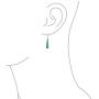 Boho Fashion Semi Precious Gemstone Inlay Long Flat Teardrop Shaped Dangle Earrings For Women 925 Sterling Silver Fish Hook Wire Threader
