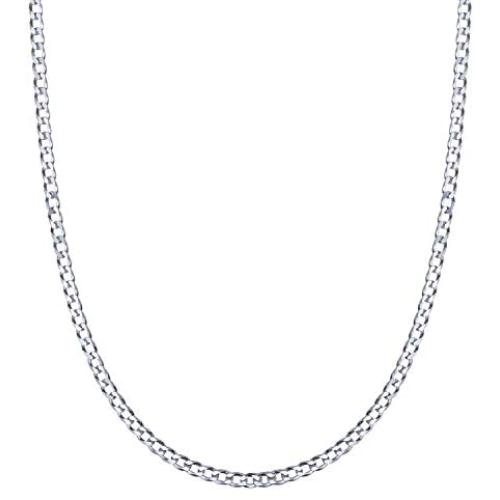 Sterling Silver 3mm Diamond-Cut Cuban Curb Chain Necklace, 16'' - 30''