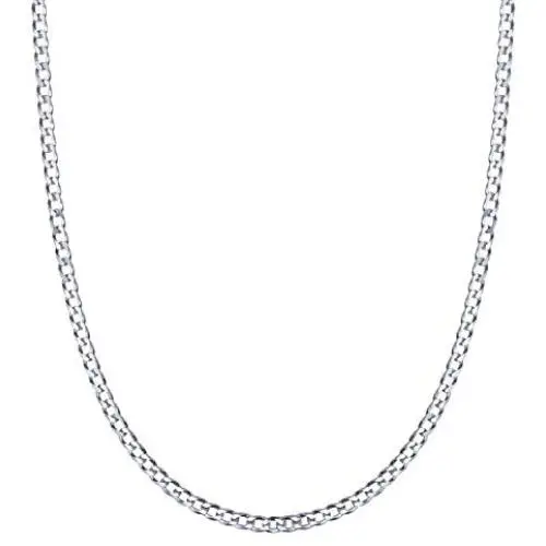 Sterling Silver 3mm Diamond-Cut Cuban Curb Chain Necklace, 16'' - 30''