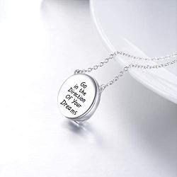 YFN Sterling Silver Go in The Direction of Your Dreams Mermaid Necklace Inspirational Jewelry Birthday Gifts for Her