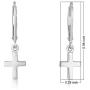Marina Meiri 925 Sterling Silver Dangle Cross Earrings with Leverback Clasp Hook