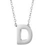 Initial Pendant Necklace Stainless Steel Letters Script Name Monogram Necklaces (D)