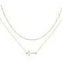 KRENQUE Gold Layer Cross Pendant Necklaces 14K Gold Plated Bar Y Adjustable Chain Necklaces for Women