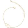 The Woos Double Heart Kont Round Circle Chain Friendship Bracelet Two Interlocking Infinity Love Charm Bracelets Adjustable Hollow Heart Interlock Bracelet Bangle for Best Friends Mother Jewelry