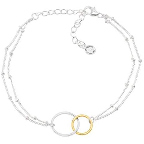 Silpada Pagosa Circle Linking Station Bracelet in 18K Gold-Plated Sterling Silver, 7.5'' + 2''