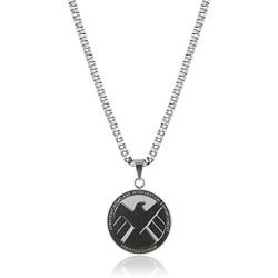 Marvel Comics Mens Stainless Steel S.H.E.I.L.D. (Strategic Homeland Intervention, Enforcement, and Logistics Division) Chain Pendant Necklace, 24''