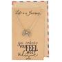 Quan Jewelry Journey Necklace with Bicycle Pendant for Women, Best Travel Accesories, Traveling Gifts for Men and Women, comes with Inspirational Quote