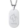 Richsteel 12 Constellations Dog Tag Pendant Necklace for Men Women Stainless Steel/18K Gold Plated Astrology Jewelry Zodiac Charm with Chain