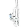 Shell Style Oval Aquamarine and Diamond Pendant Necklace in Silver (4x3mm Aquamarine) Shell Style Oval Aquamarine and Diamond Pendant Necklace in Silver (4x3mm Aquamarine)