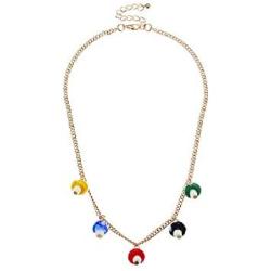 Smiling sunflower Cute Colorful Mushroom Dangling Necklace Rainbow Colored 3D Vegetables Jewelry Chains for Women Girls Daughters