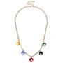 Smiling sunflower Cute Colorful Mushroom Dangling Necklace Rainbow Colored 3D Vegetables Jewelry Chains for Women Girls Daughters
