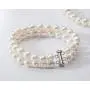 Double Row Pearl Bracelets Two Strand Freshwater Cultured 7-8mm/8-9mm White Pearl Bracelets Jewelry Gift for Women Wife Girls Mother