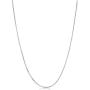 Authentic Solid Sterling Silver Box Chain Rhodium Necklace 1MM - 1.5MM, Thin & Strong, Box Chain Sterling Silver, Silver Necklace for Men & Women, Made In Italy, Next Level Jewelry