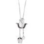 HSQYJ Crystal Flower Pendant Necklace Pretty Pearl Adjustable Long Sweater Necklace Fashion Jewelry for Women Girls