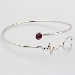 WUSUANED Heart Beat Stethoscope Cuff Bangle Bracelet Medical Jewelry for Registered Nurse Doctor