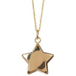 Pori Jewelers 14K Yellow Gold Puffed Star Pendant in 14K Gold Cable Chain Necklace -18''