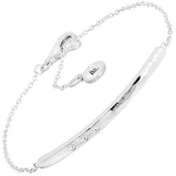 Silpada Dotted Line Curved Bar Chain Bracelet with Crystals in Sterling Silver, 7.5''