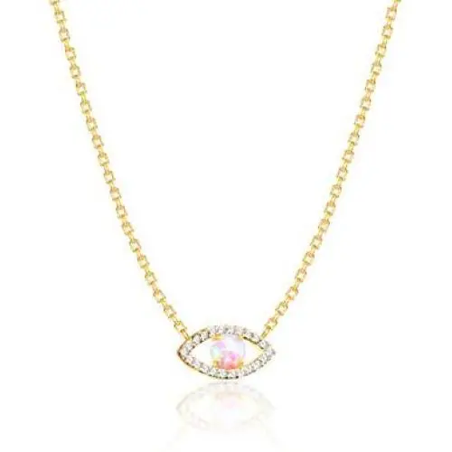 AgeXinjo Gold Necklace Opal Evil Eye Dainty CZ Heart Cross Bar Teardrop Choker Necklace for Women AgeXinjo Gold Necklace Opal Evil Eye Dainty CZ Heart Cross Bar Teardrop Choker Necklace for Women