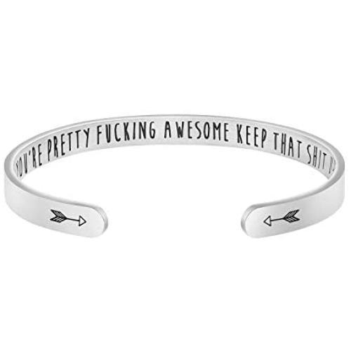 Joycuff Bracelets for Women Inspirational Stainless Steel Cuff Bagnle Jewelry Christmas Birthday Gift for Her