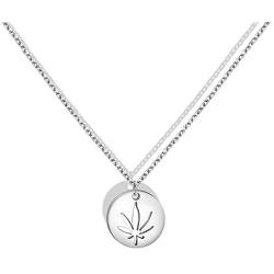 KUIYAI Marijuana Weed Leaf Pendant Necklace Bracelet Cutout Hemp Leaves Necklace Cannabis Jewelry