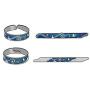 YONYou 2pcs S925 Sterling Silver Rings Van Goghs Sky Design Handmade Unique Blue Open Band Ring Promise Ring Size 5-9.5 Jewelry Gift for Women and Girls-Adjustable Size