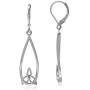 Silvershake White Gold Plated 925 Sterling Silver Triquetra Celtic Knot Drop Dangle Leverback Earrings