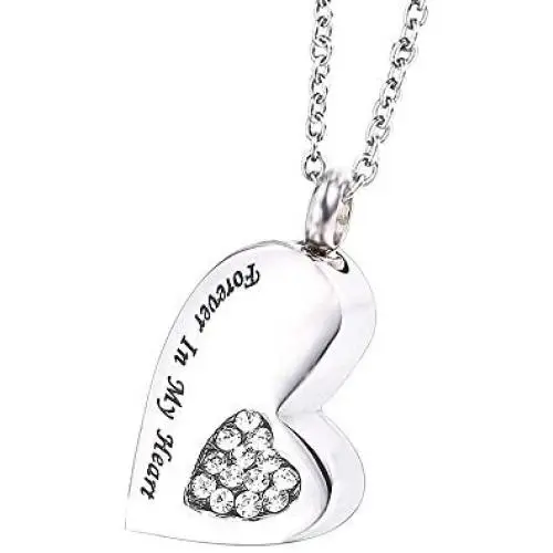Suxerlry Stainless Steel Cubic Zirconia Heart Pendant Urn Necklace Ashes Memorial Keepsake Jewelry Suxerlry Stainless Steel Cubic Zirconia Heart Pendant Urn Necklace Ashes Memorial Keepsake Jewelry