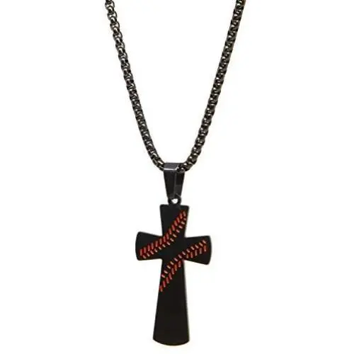 Faith Forge Baseball Cross Necklace + Jewelry Box & Prayer Card I Can do All Things Bible Verse Quote - Stainless Steel Baseball Chain - Baseball Gifts for Athletes Faith Forge Baseball Cross Necklace + Jewelry Box & Prayer Card I Can do All Things Bible Verse Quote - Stainless Steel Baseball Chain - Baseball Gifts for Athletes