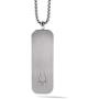 Bulova Mens Classic Stainless Steel Dog Tag Pendant Necklace Engraved with Tuning Fork Logo (Model J96N009), Silver-Tone, One Size