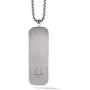 Bulova Mens Classic Stainless Steel Dog Tag Pendant Necklace Engraved with Tuning Fork Logo (Model J96N009), Silver-Tone, One Size
