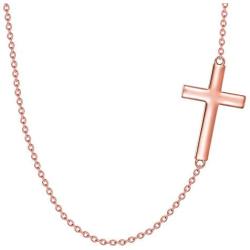 WINNICACA s925 Sterling Silver Simple Sideways Cross Choker Necklace Dainty Jewelry for Women Men Teens Mothers Day Birthday Nurses Day Christmas Gifts , 14 inches to 16 inches