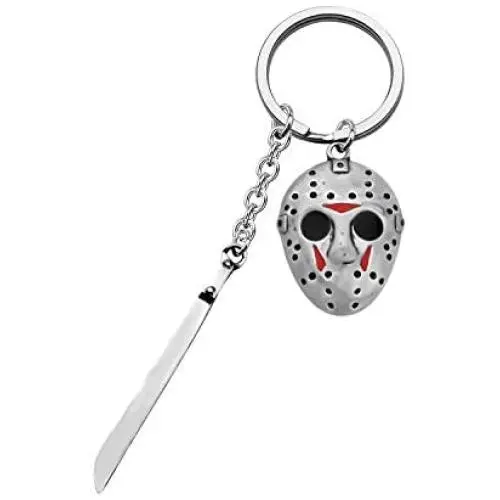 KEYCHIN Jason Voorhees Machete Keychain Movie Fans Gift Thriller 80s Horror Jewellery Halloween Present KEYCHIN Jason Voorhees Machete Keychain Movie Fans Gift Thriller 80s Horror Jewellery Halloween Present