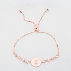 WUSUANED Rose Gold Initial Bracelet Letter Bracelet Adjustable Chain Bracelet Personalized Jewelry For Women Girls
