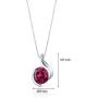 Peora Created Ruby Bezel Pendant Necklace Sterling Silver 2.75 Carats