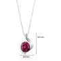 Peora Created Ruby Bezel Pendant Necklace Sterling Silver 2.75 Carats