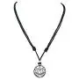 BlueRica Lotus Flower Pendant on Adjustable Black Rope Cord Necklace (Chrome Finish) BlueRica Lotus Flower Pendant on Adjustable Black Rope Cord Necklace (Chrome Finish)