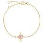 FANCIME Sterling Silver Starburst Star Bracelet White/Pink Princess Cut Cubic Zirconia CZ North Star Bracelet Dainty Fine Jewelry Gift for Women Teen Girls Mom