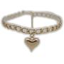 TFJ Women Fashion Jewelry Boot Bracelet Gold Metal Chain Links Shoe Bling Love Heart Charm